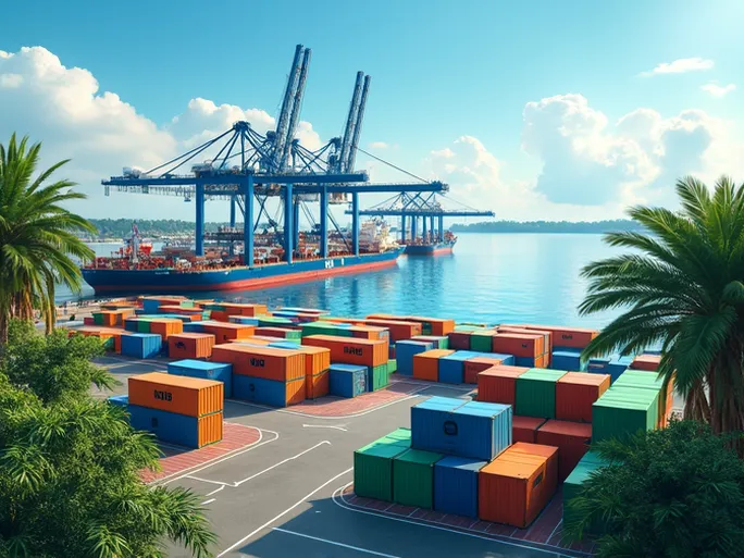 哈科特港尼日利亚东南部的繁忙商港全景