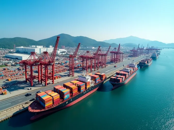 蔚山港韩国重工业心脏的海运枢纽