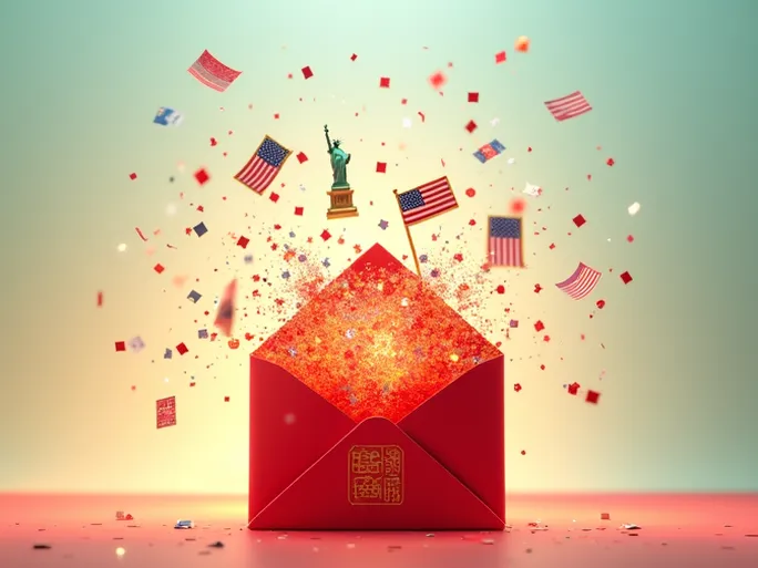TikTok弹跳红包盒爆红中国文化符号撬动美国消费市场