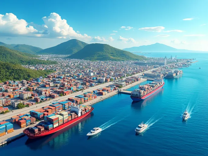 海地角港口全景 探索加勒比的重要物流枢纽